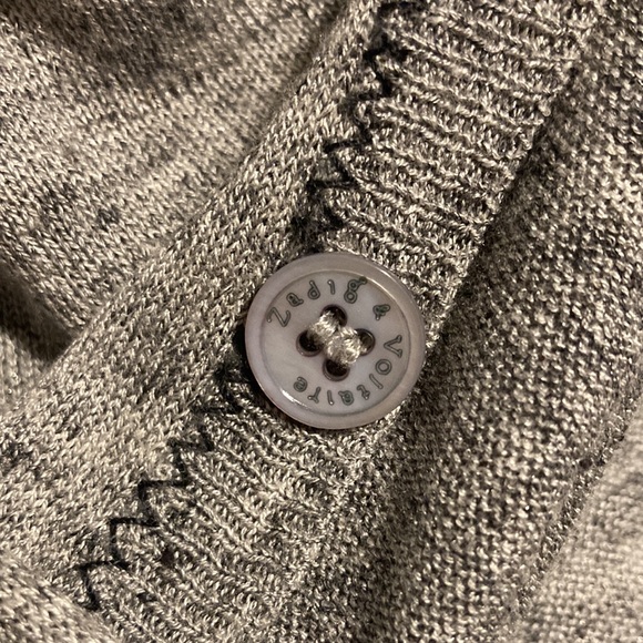 ZADIG & VOLTAIRE grey linen cardigan size small - Picture 4 of 10